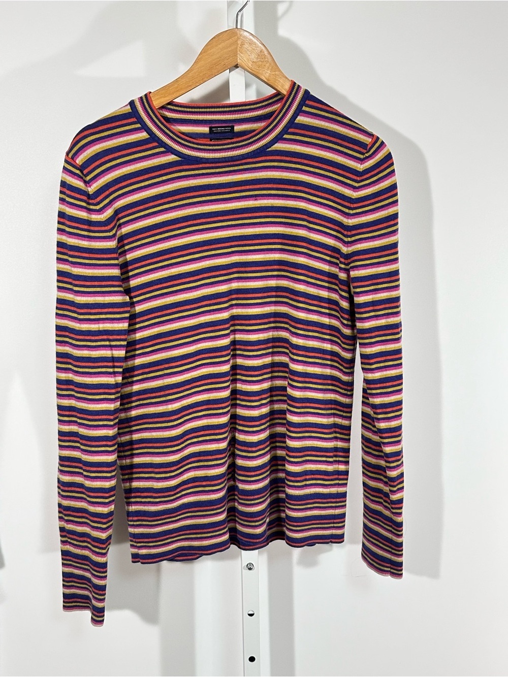Vintage GAP Merino Wool Rainbow Stripe Sweater Y2K Grunge Soft Girl Tall Large